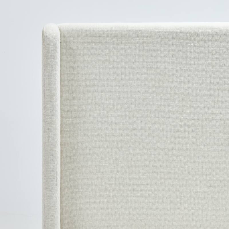 Upholstered Wingback Bed / Upholstered Platform Bed Frame / 54" High Headboard / No Box Spring Needed / Easy Assembly / Queen