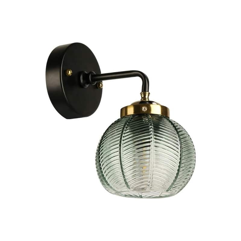 E26 light bulb green light fixtures glass, metal wall sconce