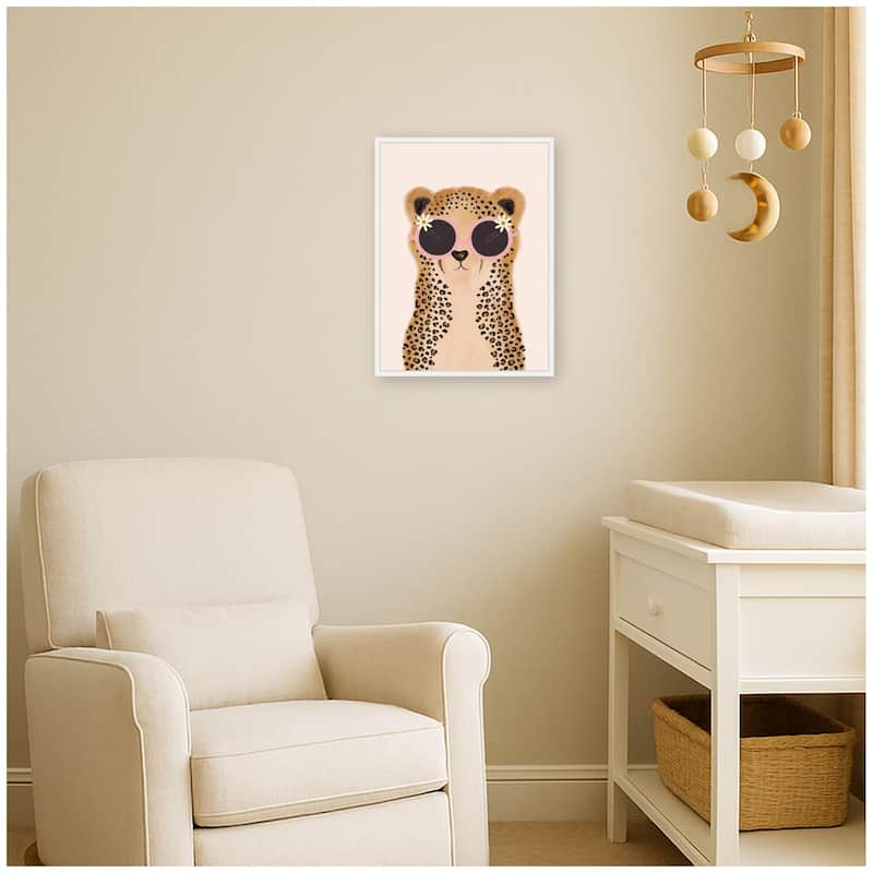 Kate and Laurel Lavish Leopard by Aislinn Simmonds Duchess Plum Framed Canvas Wall Art Print
