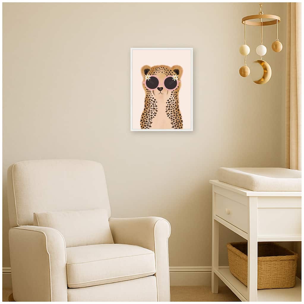 Kate and Laurel Lavish Leopard by Aislinn Simmonds Duchess Plum Framed Canvas Wall Art Print
