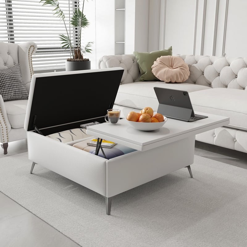 35 inch Wide Square storage benches Coffee Table