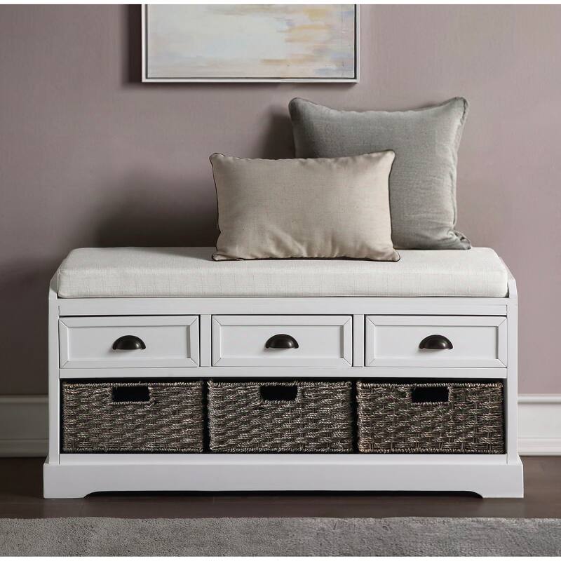 homes collection wood storage bench