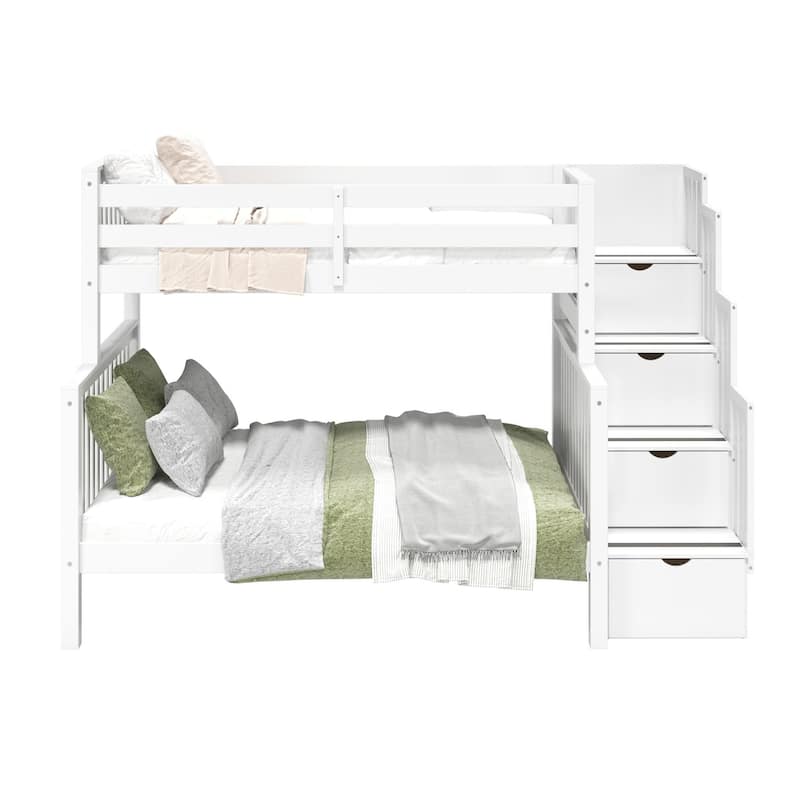 Taylor & Olive Trillium Twin over Full Stairway Bunk Bed