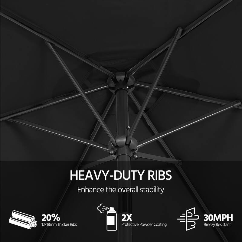 Yaheetech 9ft Patio Umbrella 8 Ribs with Push Button Tilt and Crank