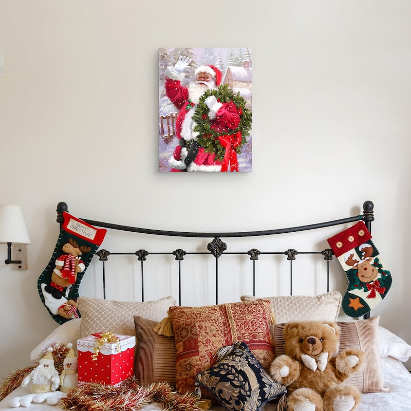 Waving Santa Canvas Art Print