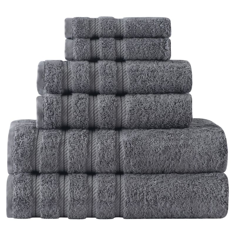 Lubbock US Cotton Bath towels set of 6 - Grey