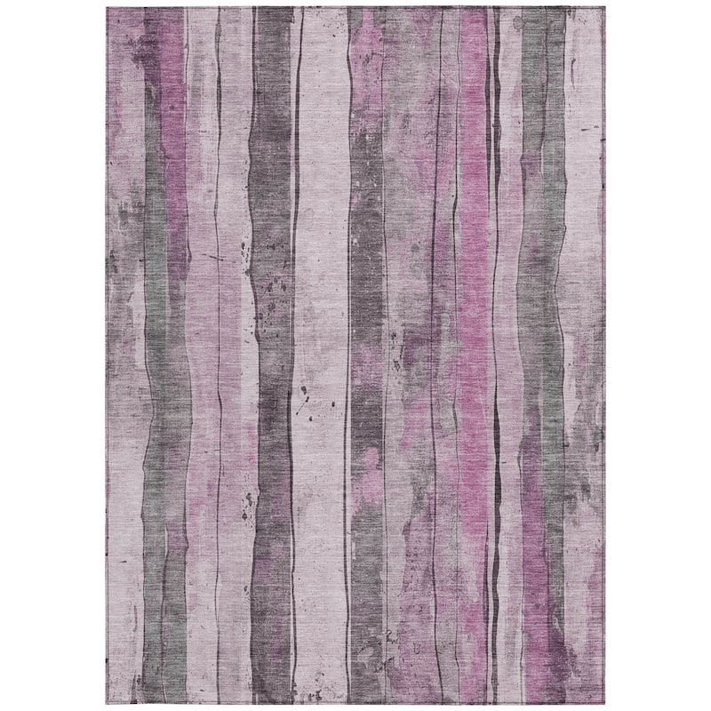 HomeRoots Striped Transitional Rectangle Outdoor Rug