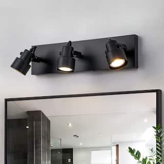 Modern 3-Light Rotatable Vanity Light Bathroom Wall Sconce - Black
