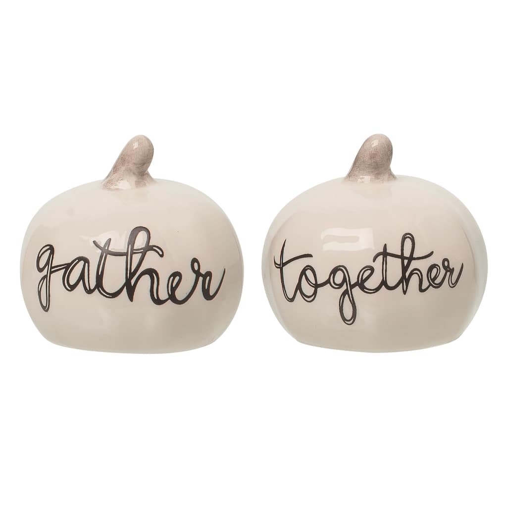 Dolomite Harvest Gather Together Pumpkin Salt and Pepper Shakers