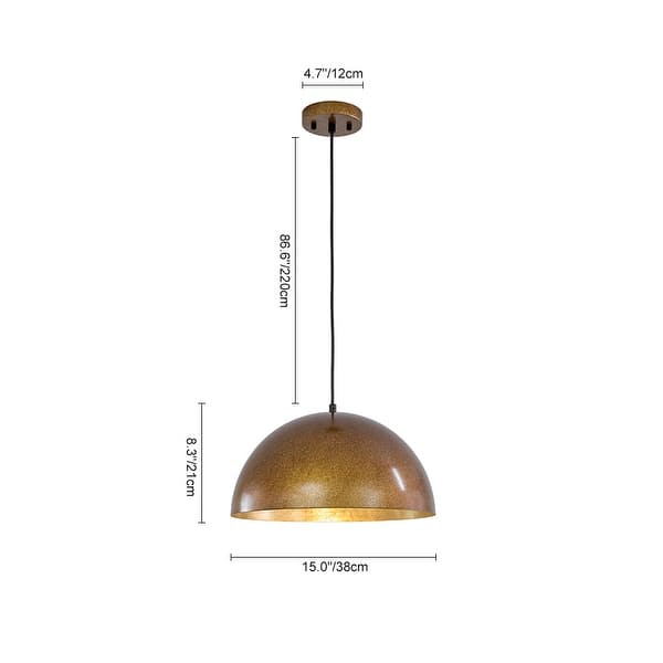 dimension image slide 19 of 20, Industrial Oversized Metal Dome Pendant Light - Modern Farmhouse