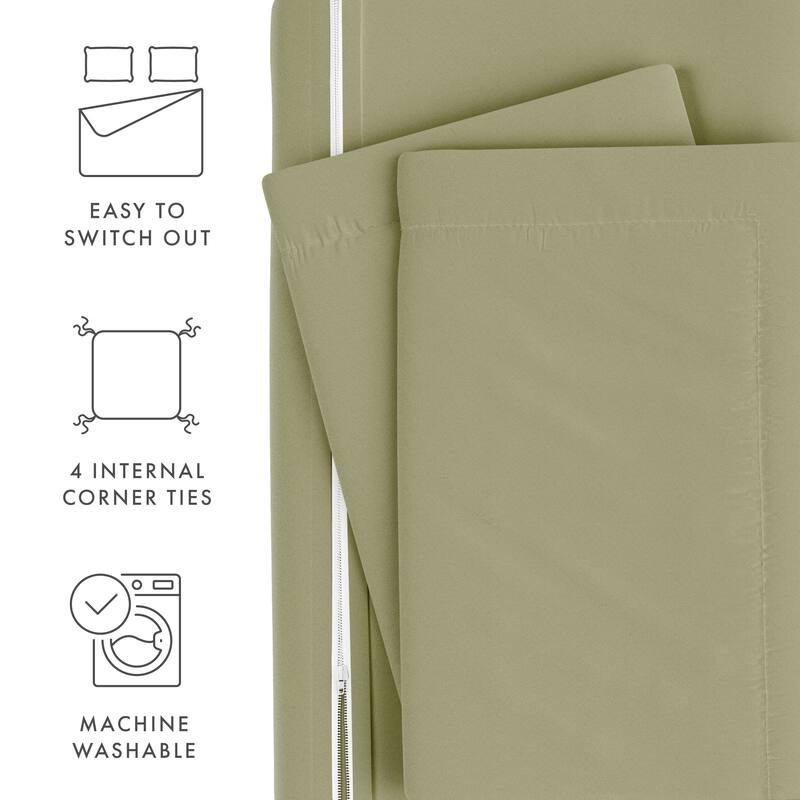 Soft Essentials Oversized 3-piece Microfiber Duvet Cover Set