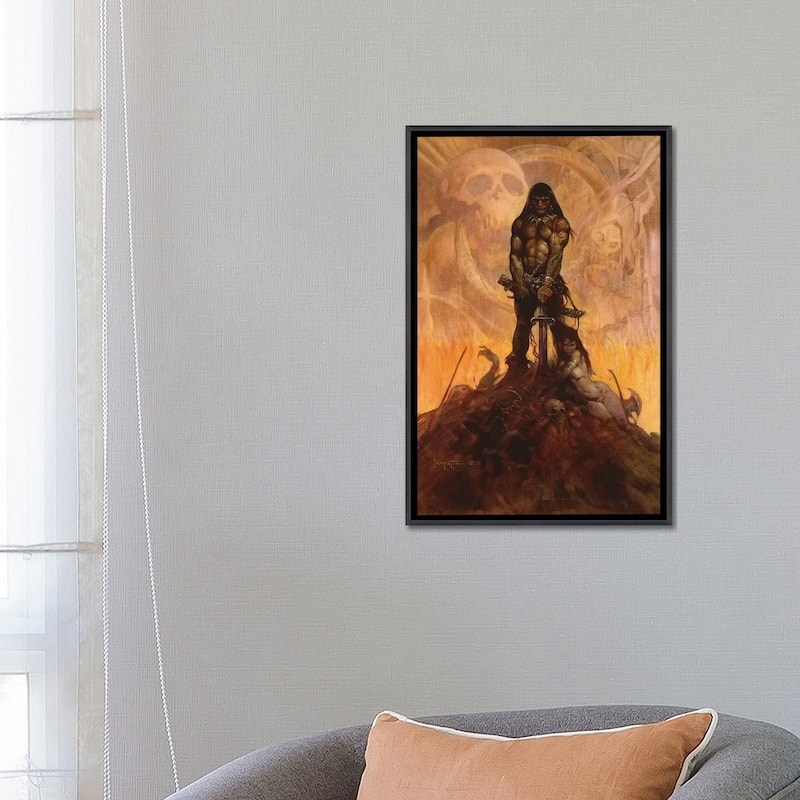 iCanvas "Barbarian" by Frank Frazetta Framed