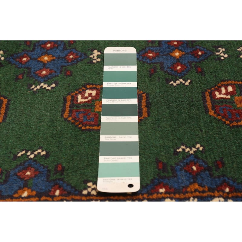 ECARPETGALLERY Hand-knotted Uzbek Kargahi Green Wool Rug - 4'10 x 6'4