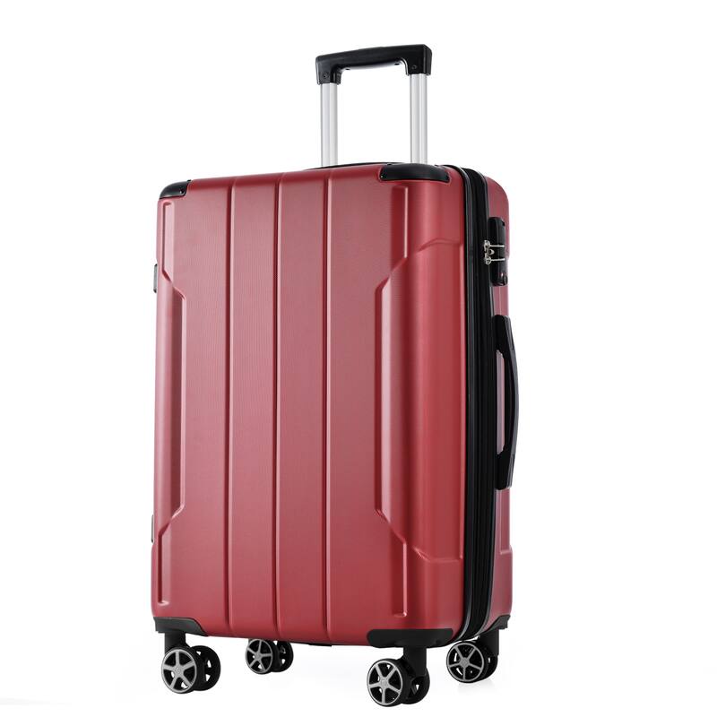 28" ABS Hardshell Lightweight Expandable Luggage with Double Wheels - Red