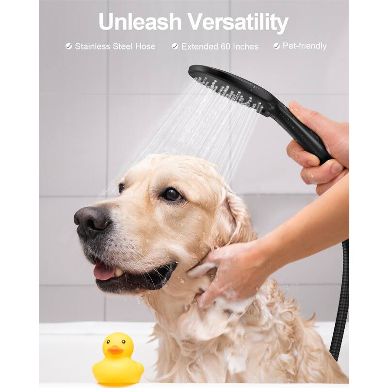 GRANDJOY Shower System 10inch Wall Mount Rainfall Shower Head and Handheld Shower Spray Multifunction