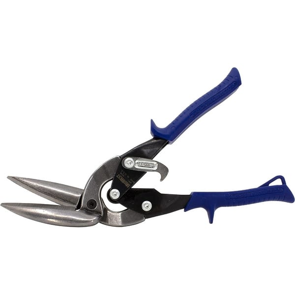 MIDWEST Power Cutters Long Cut Snip - Offset Tin Cutting Shears With Comfort Grips