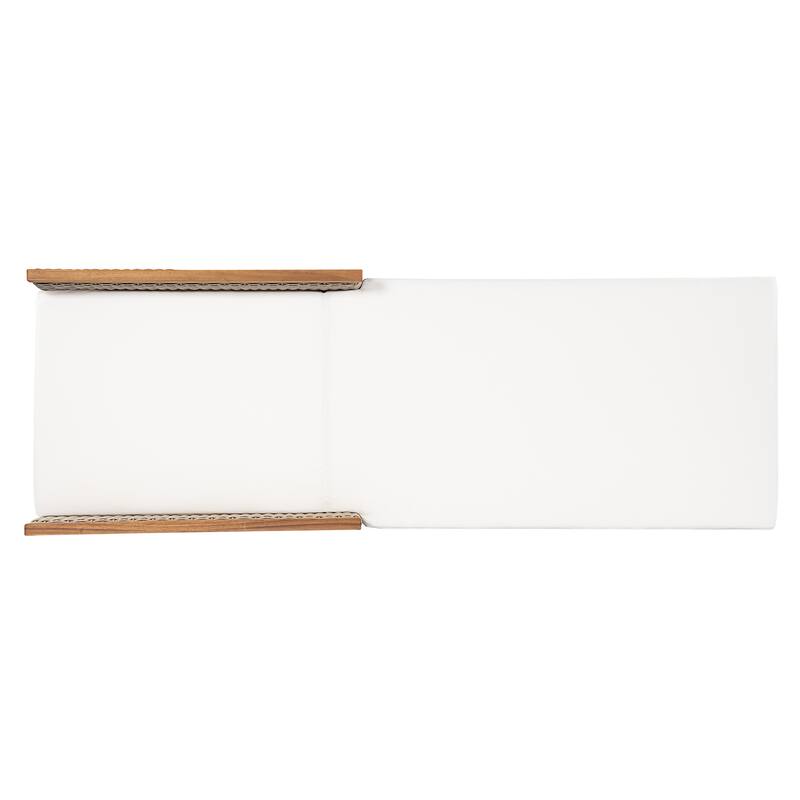 Christopher Knight Home - Solid Acacia Wood Outdoor Chaise Lounge with 4-Position Adjustable Backrest & Woven Rattan Accents