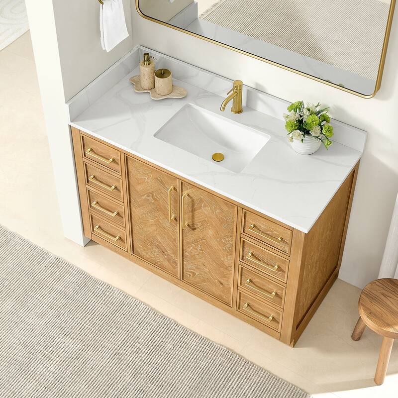 Jakarta Bath Vanity with Quartz Stone Top without Mirror