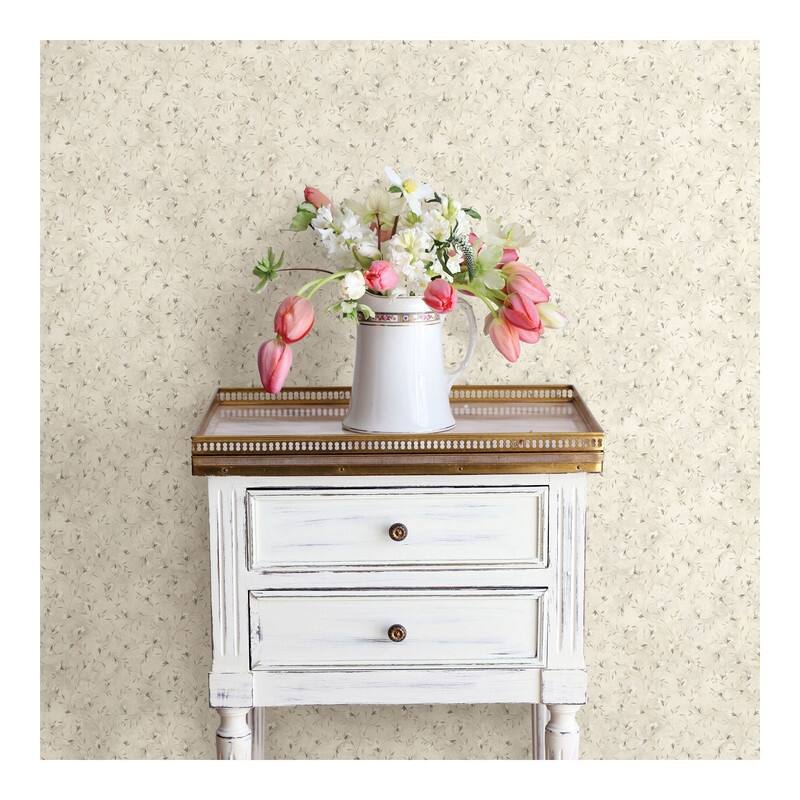 Chesapeake Eleanor Grey Folk Botanical Trail Wallpaper - 20.5 x 396 x 0.025