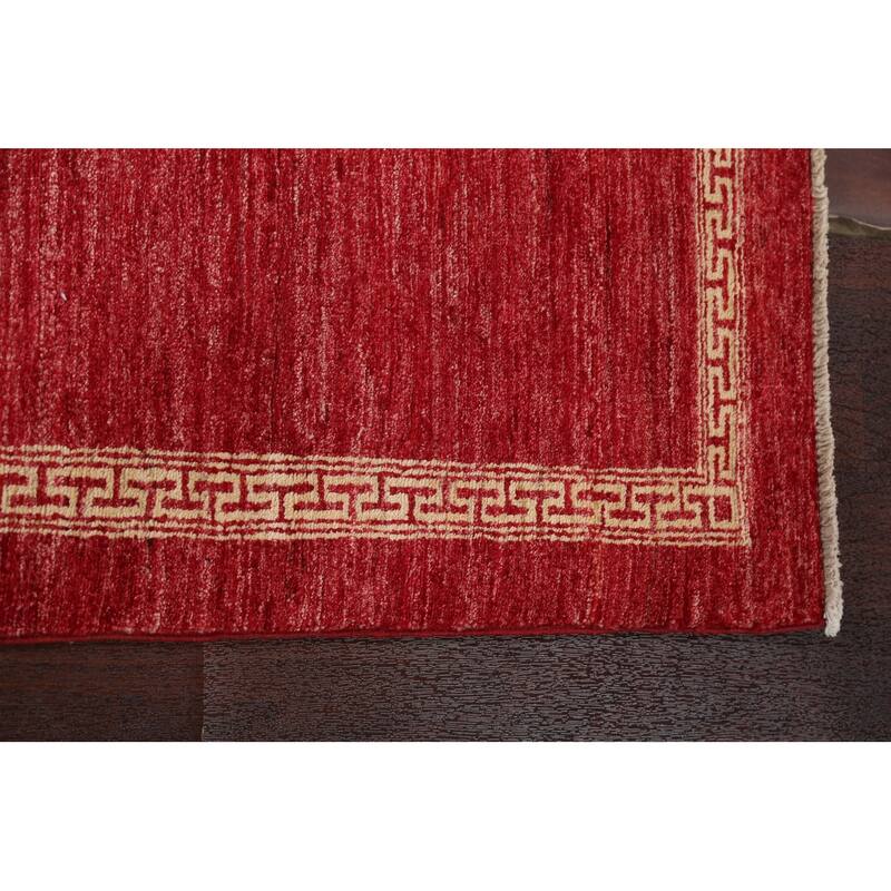 Bordered Gabbeh Kashkoli Oriental Runner Rug Hand-knotted Wool Carpet - 2'7" x 8'10"