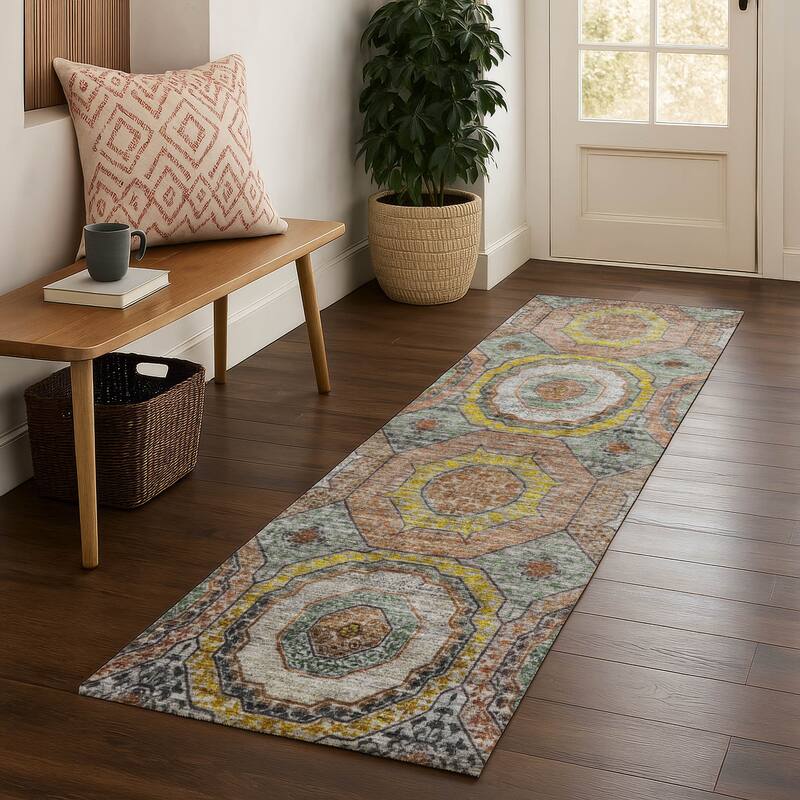 Premium Washable Super Soft Traditional Mamluk Mayfield Rug - Sage - 2'3" x 7'6"