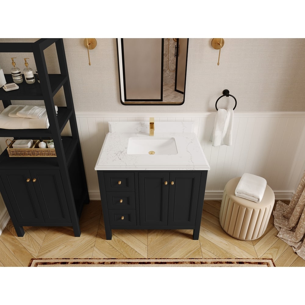 Willow Collections 36 in. W x 22 in. D Nashville Center Right Sink Bathroom Vanity with Countertop