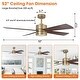 preview thumbnail 13 of 57, 52" Black/ Distressed Brass Dimmable RGB Smart Ceiling Fan with Light and Remote, App Control