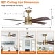 preview thumbnail 30 of 57, 52" Black/ Distressed Brass Dimmable RGB Smart Ceiling Fan with Light and Remote, App Control