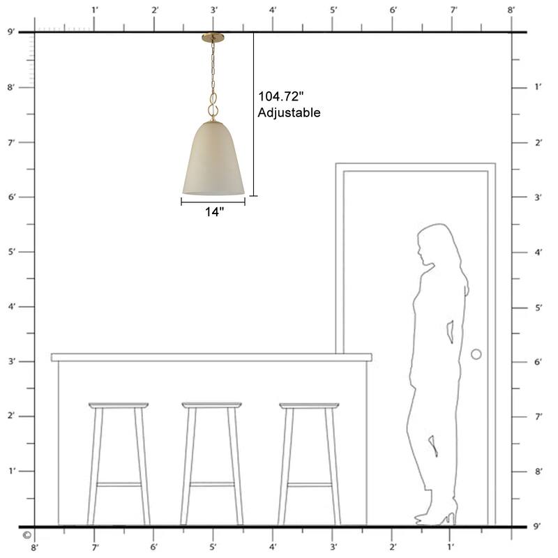 Modern Champagne Bell Pendant Light Lighting for Kitchen Island