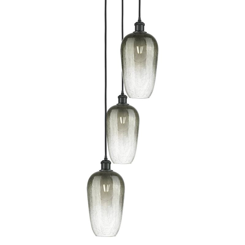 Innovations Lighting 113B-3P-46-14 Brookhaven Flute Pendant Brookhaven - Matte Black / Slate
