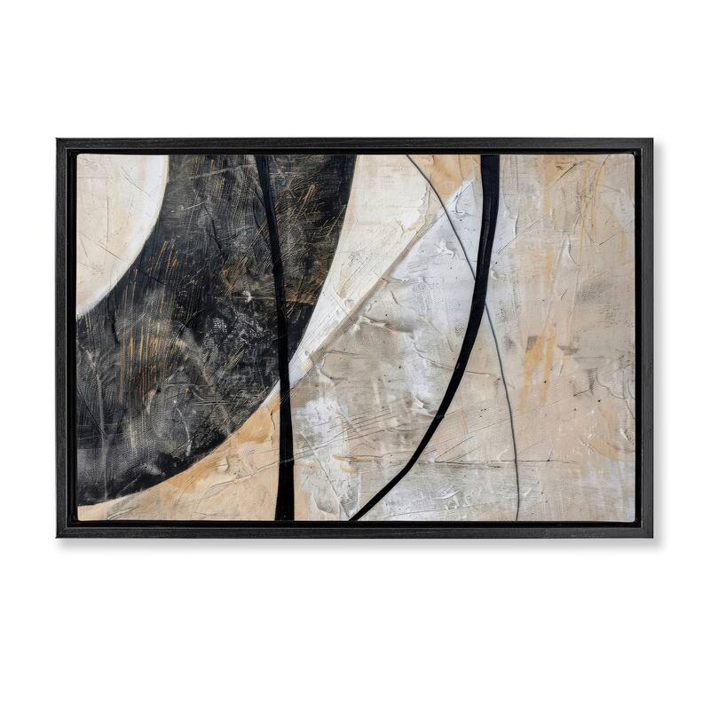 Stupell Arched Urban Abstract Framed Floater Canvas Wall Art Design By LSR Creative Studio - 25 x 17 - Black
