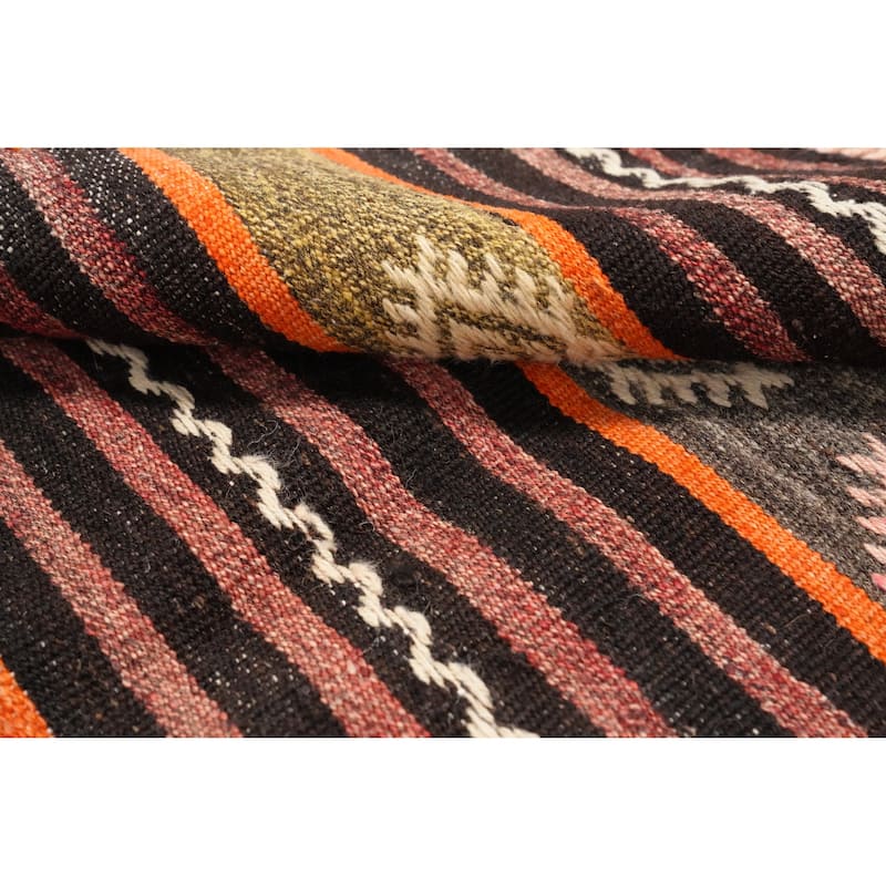 Hand Woven Oriental 100% Wool Carpet Southwestern Tribal Multi-Colored Kilim Area Rug - 9' 2'' X 6' 5''