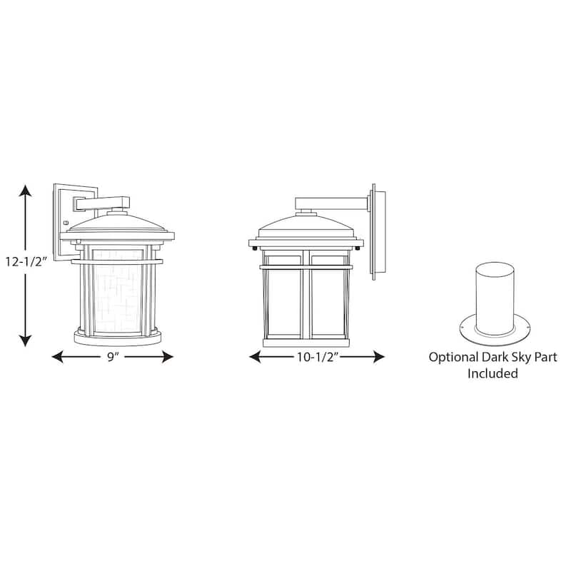 Wish Collection One-Light Medium LED Wall Lantern - 12.5" x 9" x 10.5"