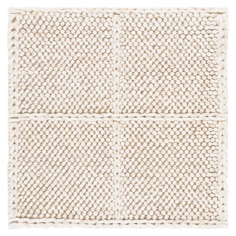 SAFAVIEH Handmade Natura Gianpaola Wool Rug - 6' Square - Beige