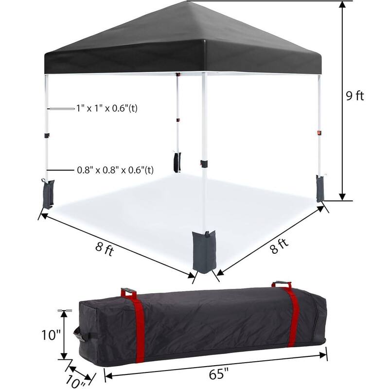 Outdoor Folding Sun Shelter, Portable Patio Shade, Pop Up Canopy Tent with 3 Adjustable Heights