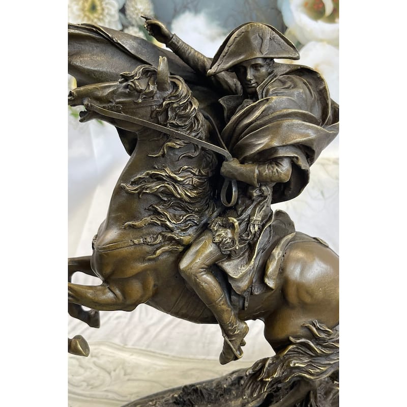 Napoleon Crossing The Alps Bronze Statue Sculpture Replica 12 Inches X 10 Inches
