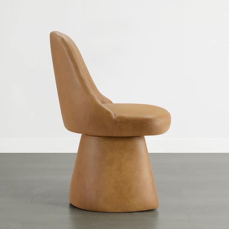 Anna Upholstered Swivel Armless Dining Chair for Kitchen Living Room