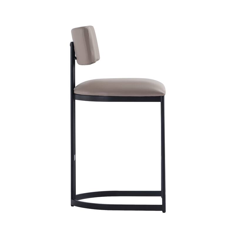 Manhattan Comfort Juno Metal Vegan Leather Counter Stool