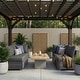 preview thumbnail 2 of 24, 4-Piece Oversized Outdoor Modular Sofa Set, 27.5" Wide Wicker Patio Conversation Set with 4-Inch Thick Cushions