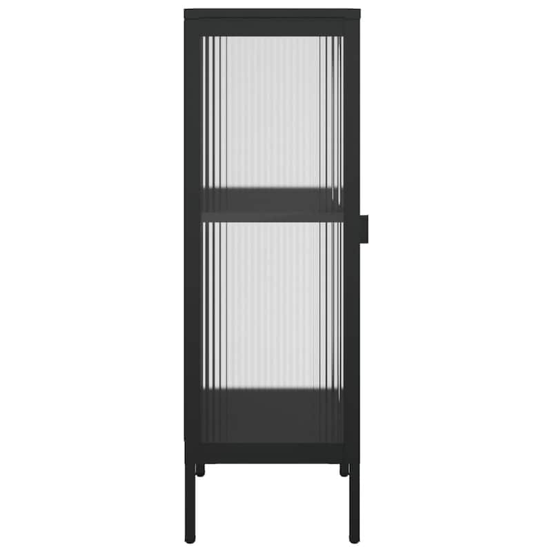 vidaXL Sideboard Black 15.7"x13.8"x41.3" Glass and Steel - 15.7" x 13.8" x 41.3"