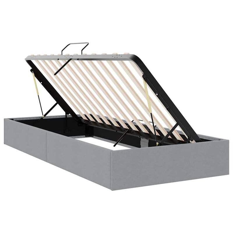 vidaXL Storage Bed with Mattress in Fabric