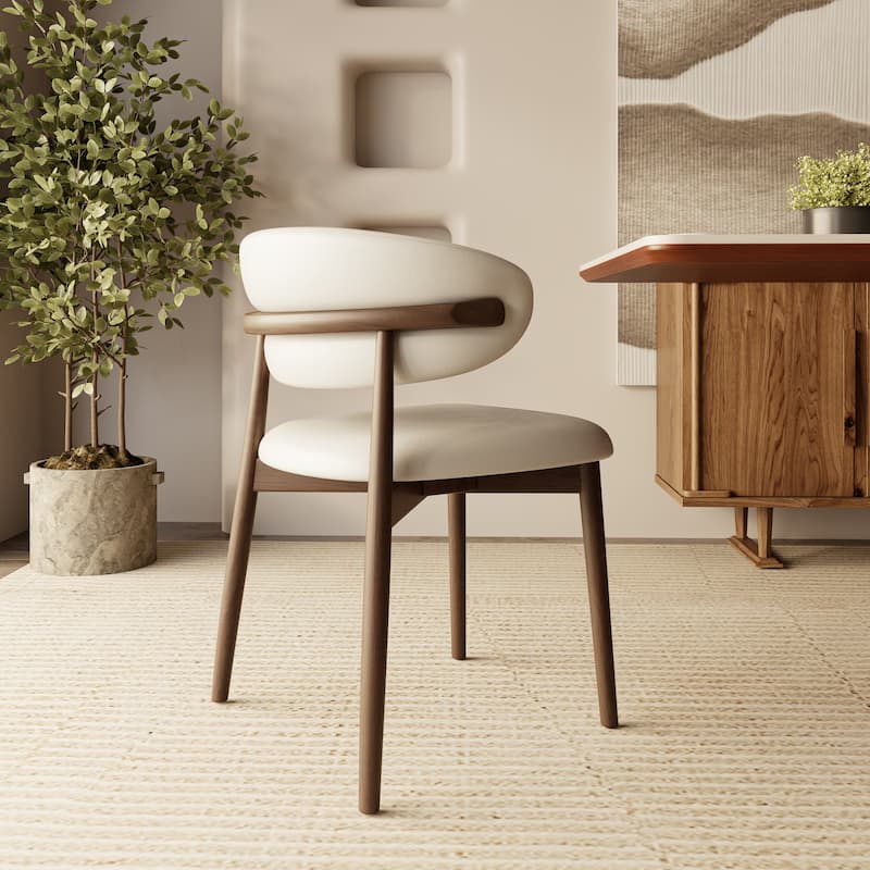 Leather Upholstered Dining Chairs Set Of 2, Armless Side Chair With Backrest