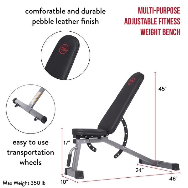 BUB350 Multi-purpose Adjustable Utility Bench - Bed Bath & Beyond ...