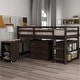preview thumbnail 4 of 48, Roomfitters Low Study Twin Loft Bed with Cabinet, Rolling Portable Desk, Sturdy Wooden Frame, Space-Saving Design