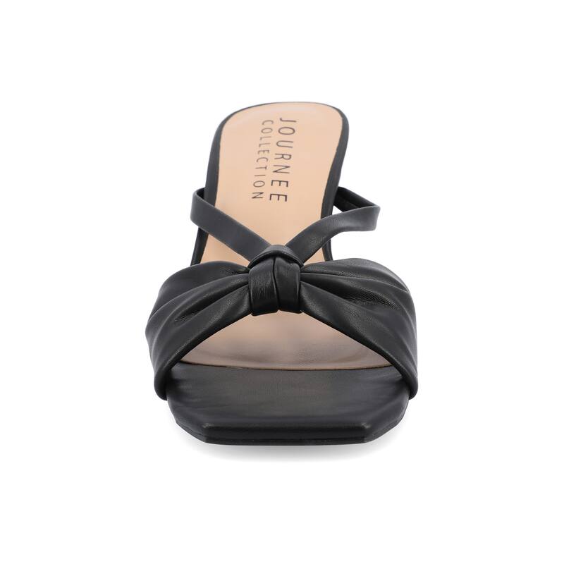 Journee Women's Starling Medium and Wide Width Dress Sandals - Wide - Solid Black - 9.5