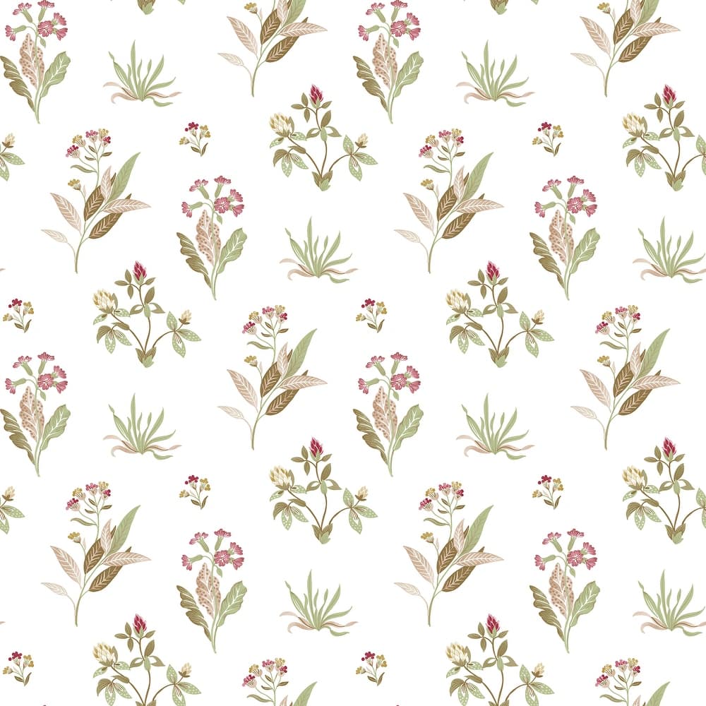 Galerie Wallcoverings Cottage Chic Large Floral and Leaf Motif ECODECO Material Matte Wallpaper Roll