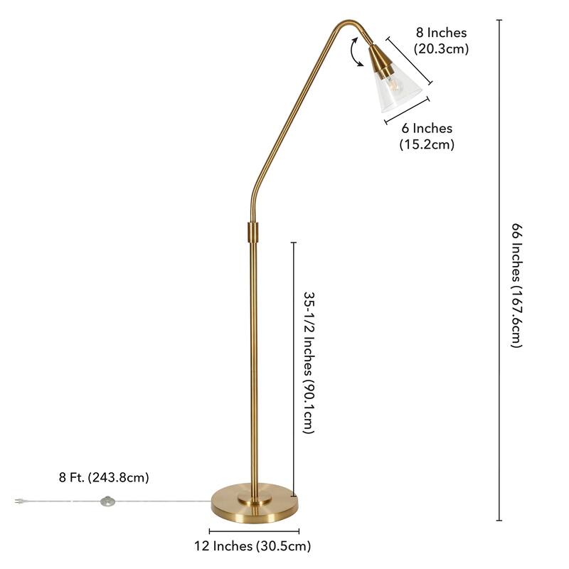 Challice Blackened Bronze Arc Floor Lamp