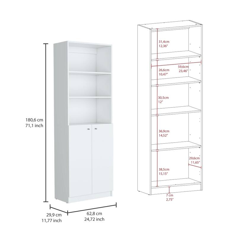 2 Piece Living Room Set with 2 Bookcases for Office,Living Room ,Apartment,Easy To Assemble ,White
