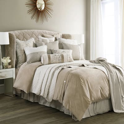 HiEnd Accents Fairfield Velvet Sand Duvet Cover, 1PC