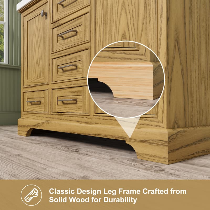 Bathroom Vanity Set Pre-installed Large Space Double Sink